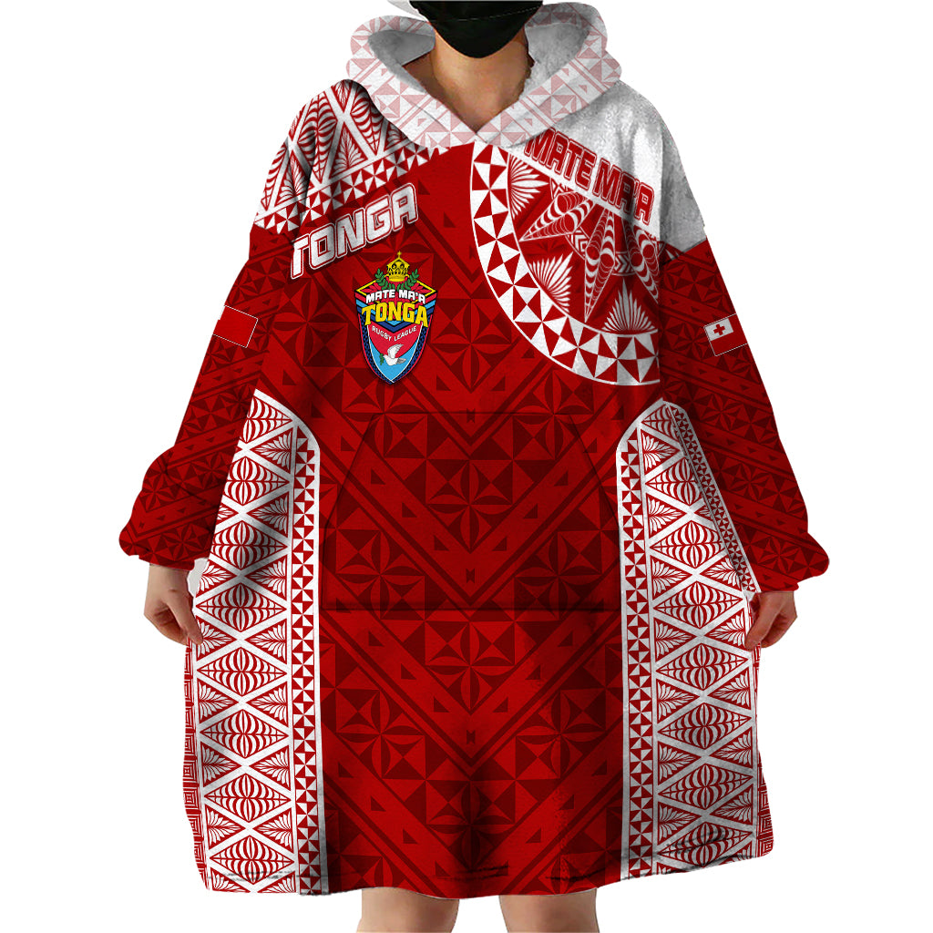 Personalised Tonga Rugby Wearable Blanket Hoodie Mate Ma'a Tonga Champions LT7 - Polynesian Pride