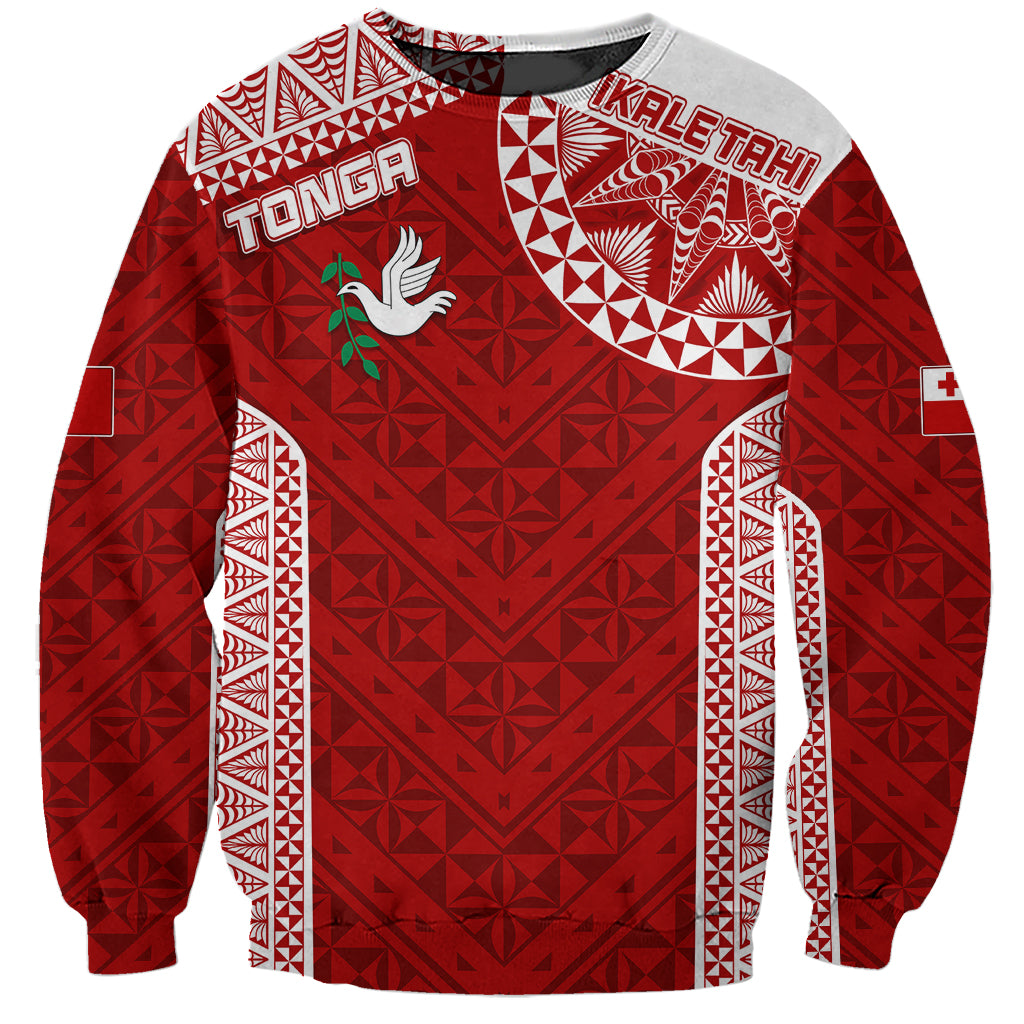 Personalised Tonga Rugby Sweatshirt Ikale Tahi Champions World Cup 2023 LT7 Unisex Red - Polynesian Pride