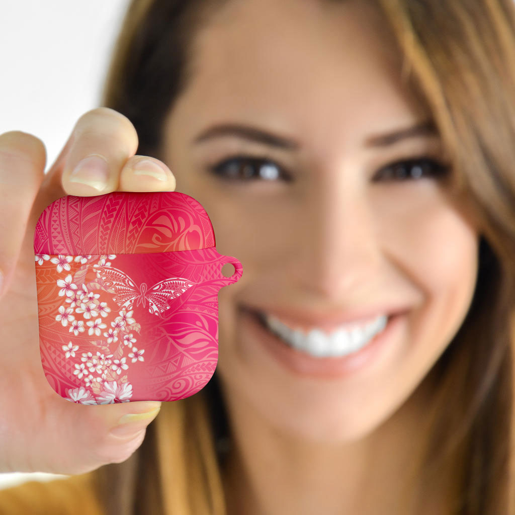 Dreamy Butterfly Polynesian - Breast Cancer Awareness AirPods Case Floral Vibes