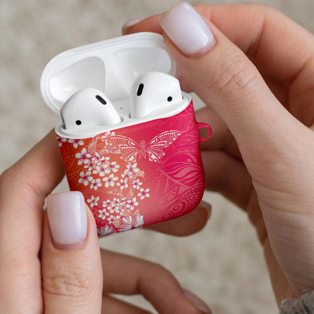 Dreamy Butterfly Polynesian - Breast Cancer Awareness AirPods Case Floral Vibes