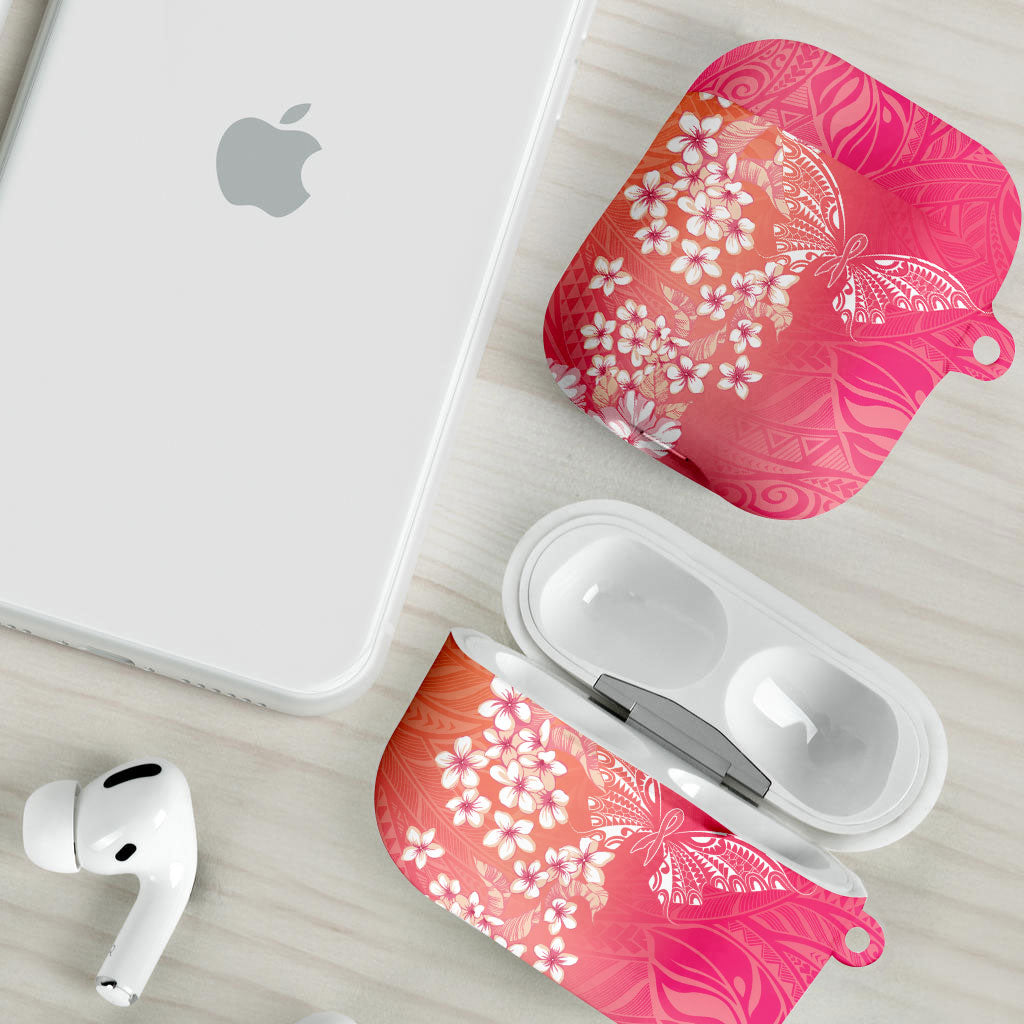 Dreamy Butterfly Polynesian - Breast Cancer Awareness AirPods Case Floral Vibes