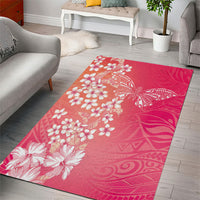 Dreamy Butterfly Polynesian - Breast Cancer Awareness Area Rug Floral Vibes