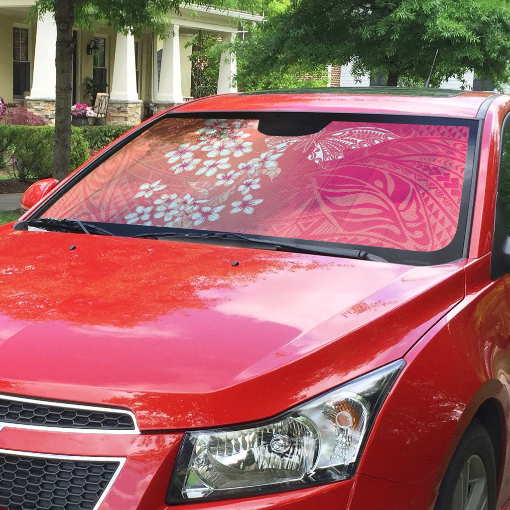 Dreamy Butterfly Polynesian - Breast Cancer Awareness Auto Sun Shade Floral Vibes