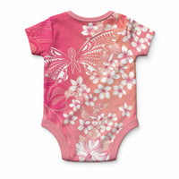 Dreamy Butterfly Polynesian - Breast Cancer Awareness Baby Onesie Floral Vibes