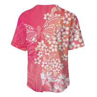 Dreamy Butterfly Polynesian - Breast Cancer Awareness Baseball Jersey Floral Vibes