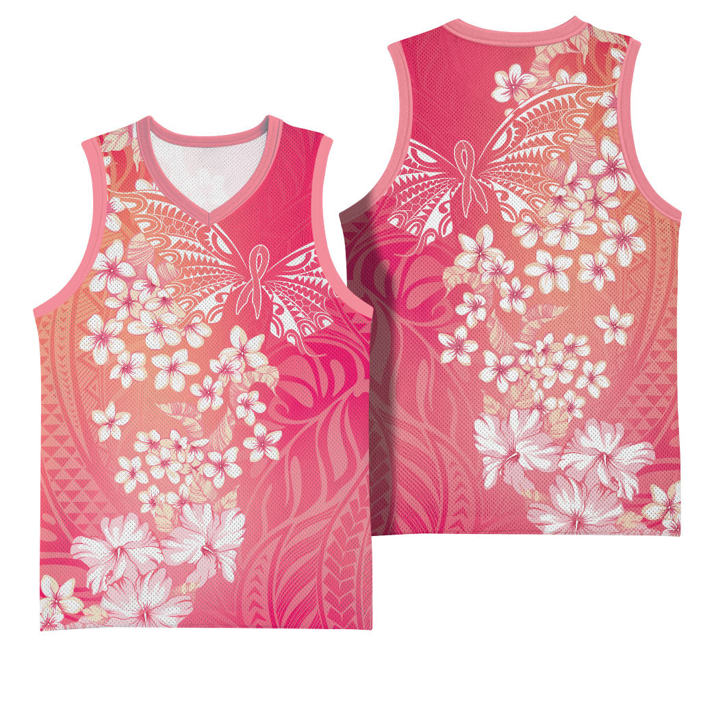 Dreamy Butterfly Polynesian - Breast Cancer Awareness Basketball Jersey Floral Vibes