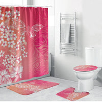 Dreamy Butterfly Polynesian - Breast Cancer Awareness Bathroom Set Floral Vibes