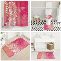 Dreamy Butterfly Polynesian - Breast Cancer Awareness Bathroom Set Floral Vibes