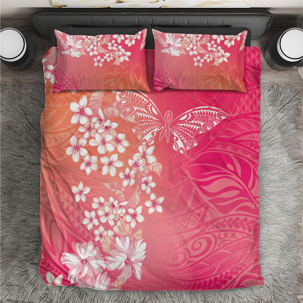 Dreamy Butterfly Polynesian - Breast Cancer Awareness Bedding Set Floral Vibes