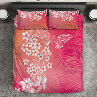 Dreamy Butterfly Polynesian - Breast Cancer Awareness Bedding Set Floral Vibes