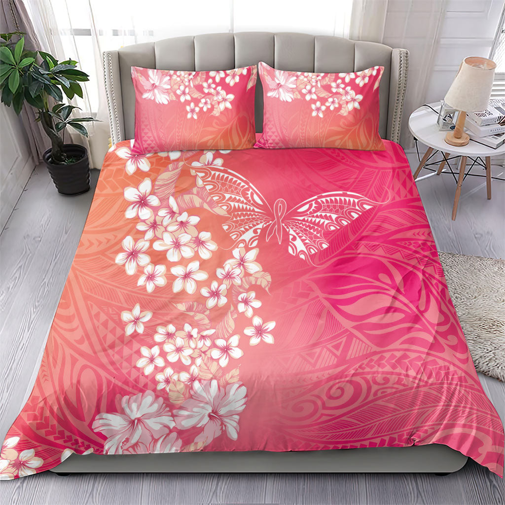 Dreamy Butterfly Polynesian - Breast Cancer Awareness Bedding Set Floral Vibes
