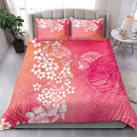 Dreamy Butterfly Polynesian - Breast Cancer Awareness Bedding Set Floral Vibes
