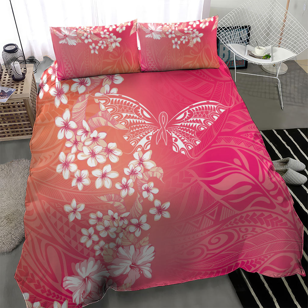 Dreamy Butterfly Polynesian - Breast Cancer Awareness Bedding Set Floral Vibes