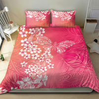 Dreamy Butterfly Polynesian - Breast Cancer Awareness Bedding Set Floral Vibes