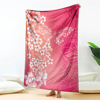 Dreamy Butterfly Polynesian - Breast Cancer Awareness Blanket Floral Vibes