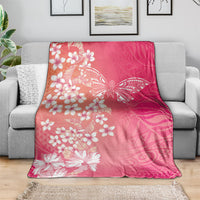 Dreamy Butterfly Polynesian - Breast Cancer Awareness Blanket Floral Vibes