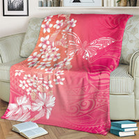 Dreamy Butterfly Polynesian - Breast Cancer Awareness Blanket Floral Vibes