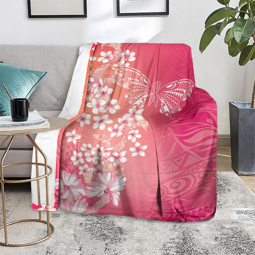 Dreamy Butterfly Polynesian - Breast Cancer Awareness Blanket Floral Vibes