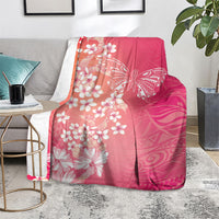 Dreamy Butterfly Polynesian - Breast Cancer Awareness Blanket Floral Vibes