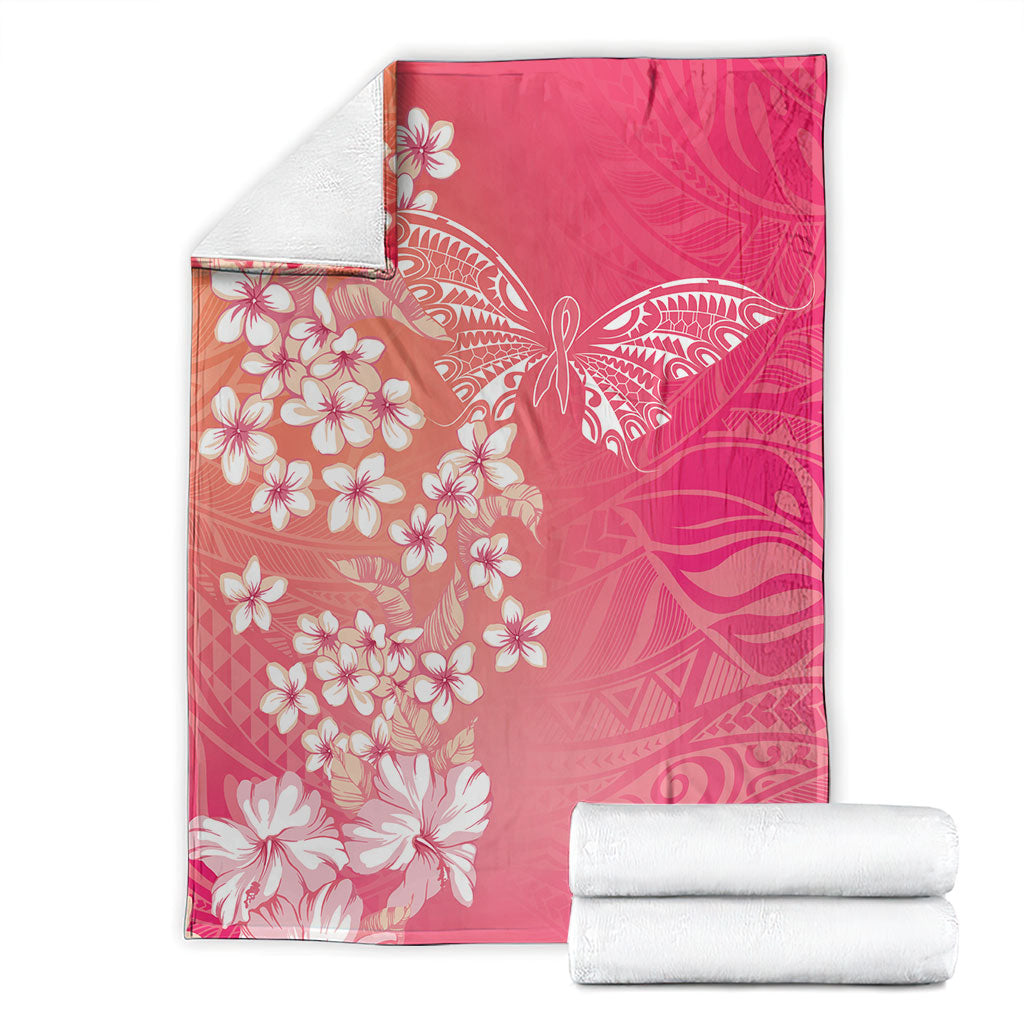 Dreamy Butterfly Polynesian - Breast Cancer Awareness Blanket Floral Vibes