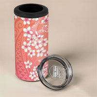 Dreamy Butterfly Polynesian - Breast Cancer Awareness 4 in 1 Can Cooler Tumbler Floral Vibes