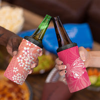 Dreamy Butterfly Polynesian - Breast Cancer Awareness 4 in 1 Can Cooler Tumbler Floral Vibes