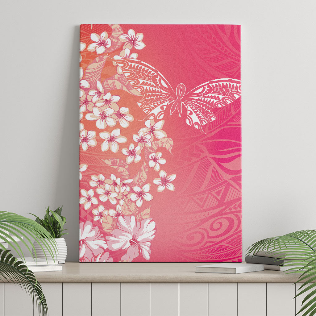 Dreamy Butterfly Polynesian - Breast Cancer Awareness Canvas Wall Art Floral Vibes