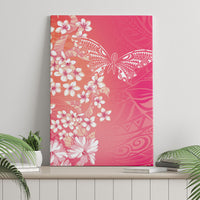 Dreamy Butterfly Polynesian - Breast Cancer Awareness Canvas Wall Art Floral Vibes