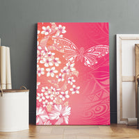 Dreamy Butterfly Polynesian - Breast Cancer Awareness Canvas Wall Art Floral Vibes
