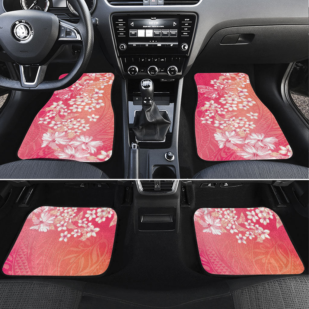 Dreamy Butterfly Polynesian - Breast Cancer Awareness Car Mats Floral Vibes