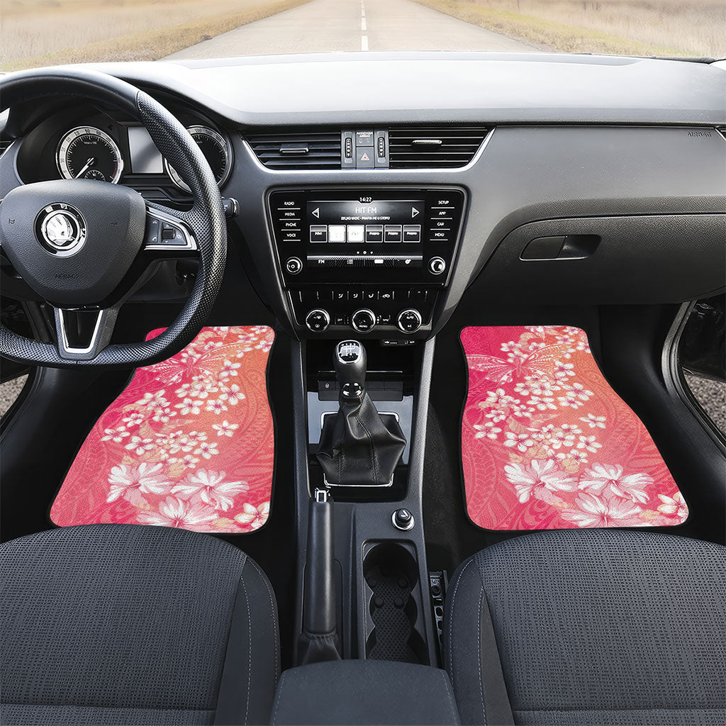 Dreamy Butterfly Polynesian - Breast Cancer Awareness Car Mats Floral Vibes