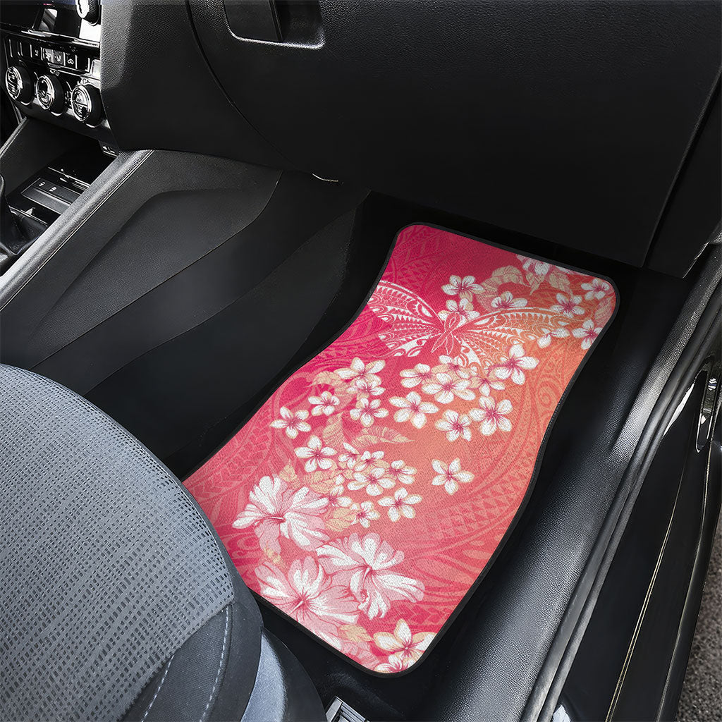 Dreamy Butterfly Polynesian - Breast Cancer Awareness Car Mats Floral Vibes