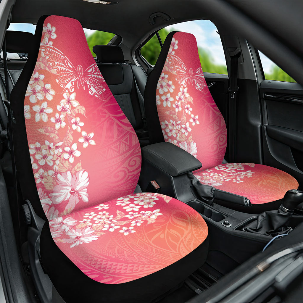 Dreamy Butterfly Polynesian - Breast Cancer Awareness Car Seat Cover Floral Vibes
