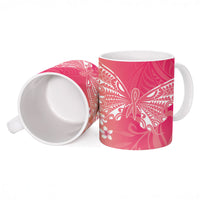 Dreamy Butterfly Polynesian - Breast Cancer Awareness Ceramic Mug Floral Vibes