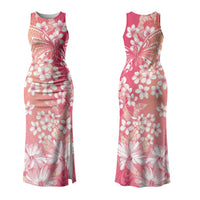 Dreamy Butterfly Polynesian - Breast Cancer Awareness Couples Matching Tank Maxi Dress and Long Sleeve Button Shirt Floral Vibes