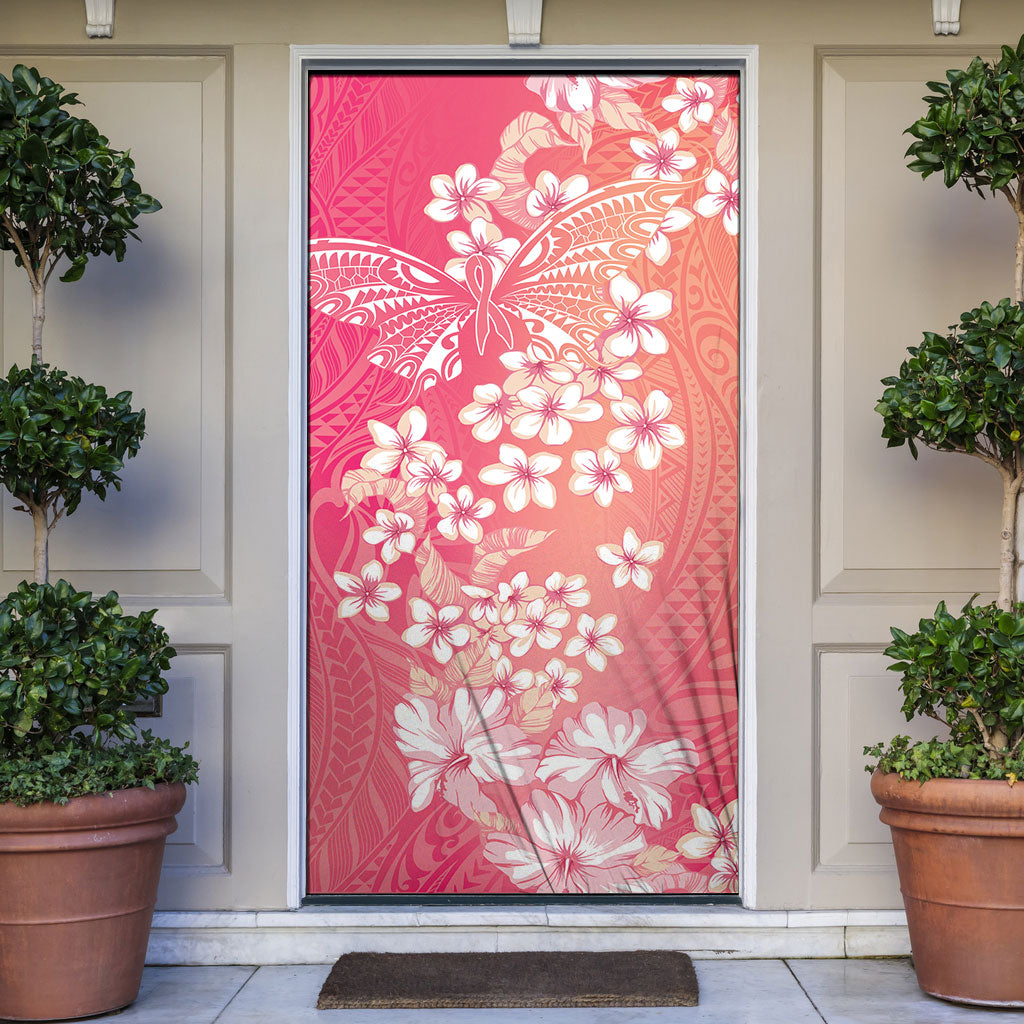 Dreamy Butterfly Polynesian - Breast Cancer Awareness Door Cover Floral Vibes