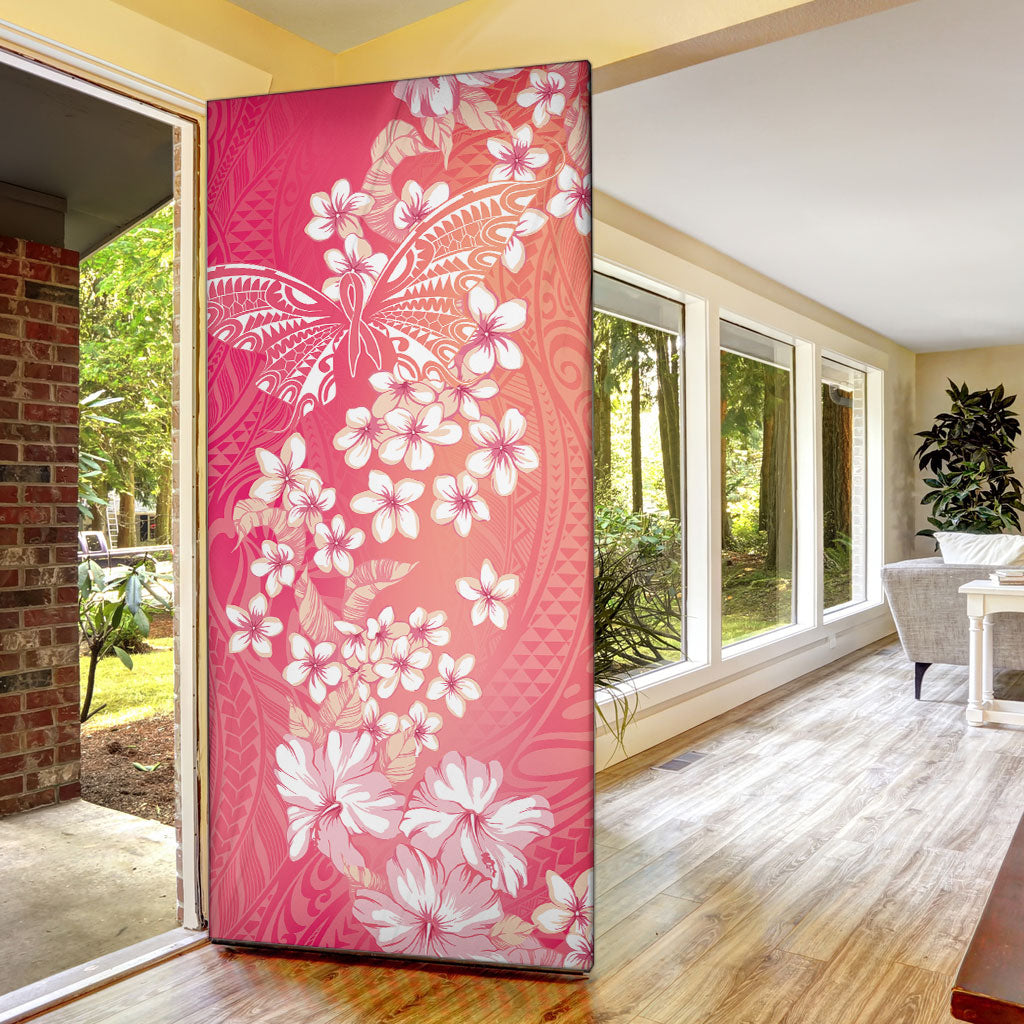 Dreamy Butterfly Polynesian - Breast Cancer Awareness Door Cover Floral Vibes