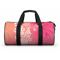 Dreamy Butterfly Polynesian - Breast Cancer Awareness Duffle Bag Floral Vibes