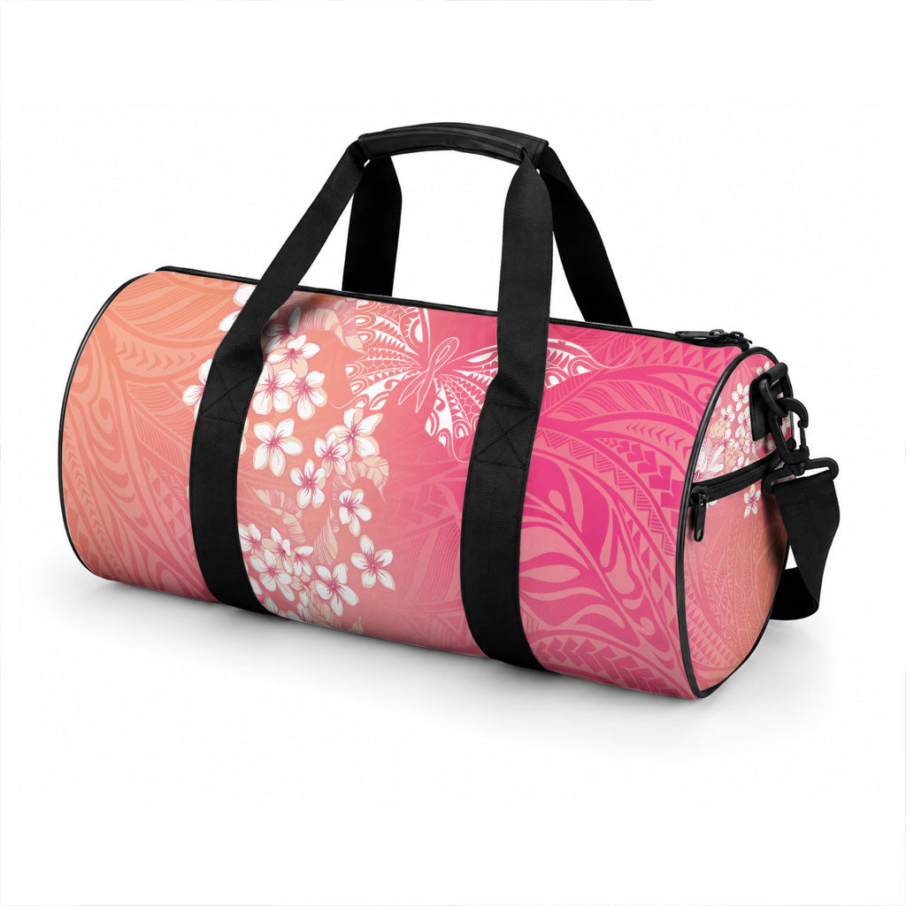 Dreamy Butterfly Polynesian - Breast Cancer Awareness Duffle Bag Floral Vibes