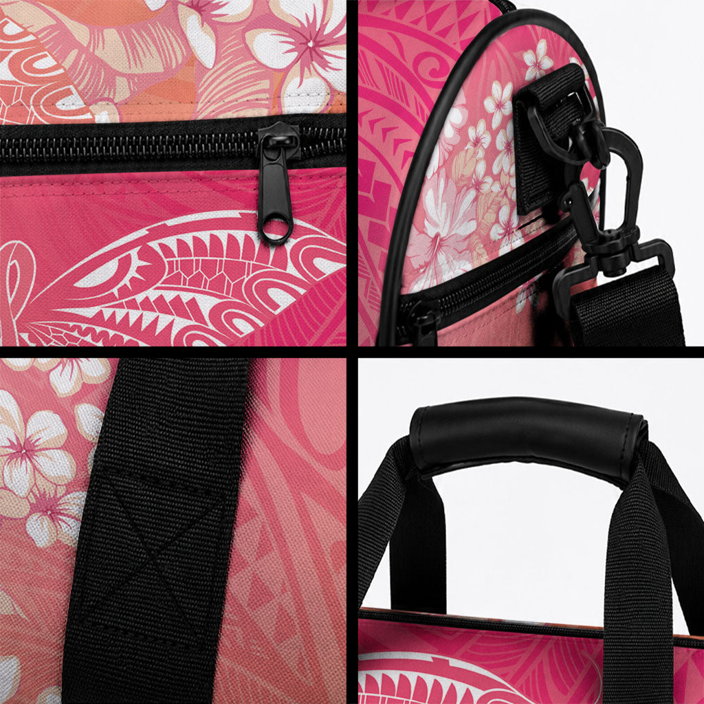Dreamy Butterfly Polynesian - Breast Cancer Awareness Duffle Bag Floral Vibes