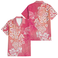 Dreamy Butterfly Polynesian - Breast Cancer Awareness Family Matching Mermaid Dress and Hawaiian Shirt Floral Vibes