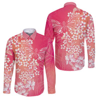 Dreamy Butterfly Polynesian - Breast Cancer Awareness Family Matching Mermaid Dress and Hawaiian Shirt Floral Vibes