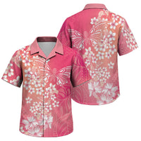 Dreamy Butterfly Polynesian - Breast Cancer Awareness Family Matching Mermaid Dress and Hawaiian Shirt Floral Vibes