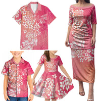 Dreamy Butterfly Polynesian - Breast Cancer Awareness Family Matching Puletasi and Hawaiian Shirt Floral Vibes