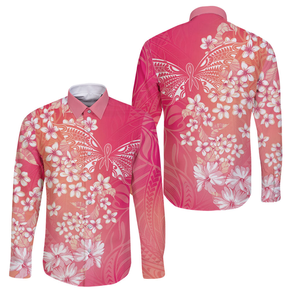Dreamy Butterfly Polynesian - Breast Cancer Awareness Family Matching Puletasi and Hawaiian Shirt Floral Vibes