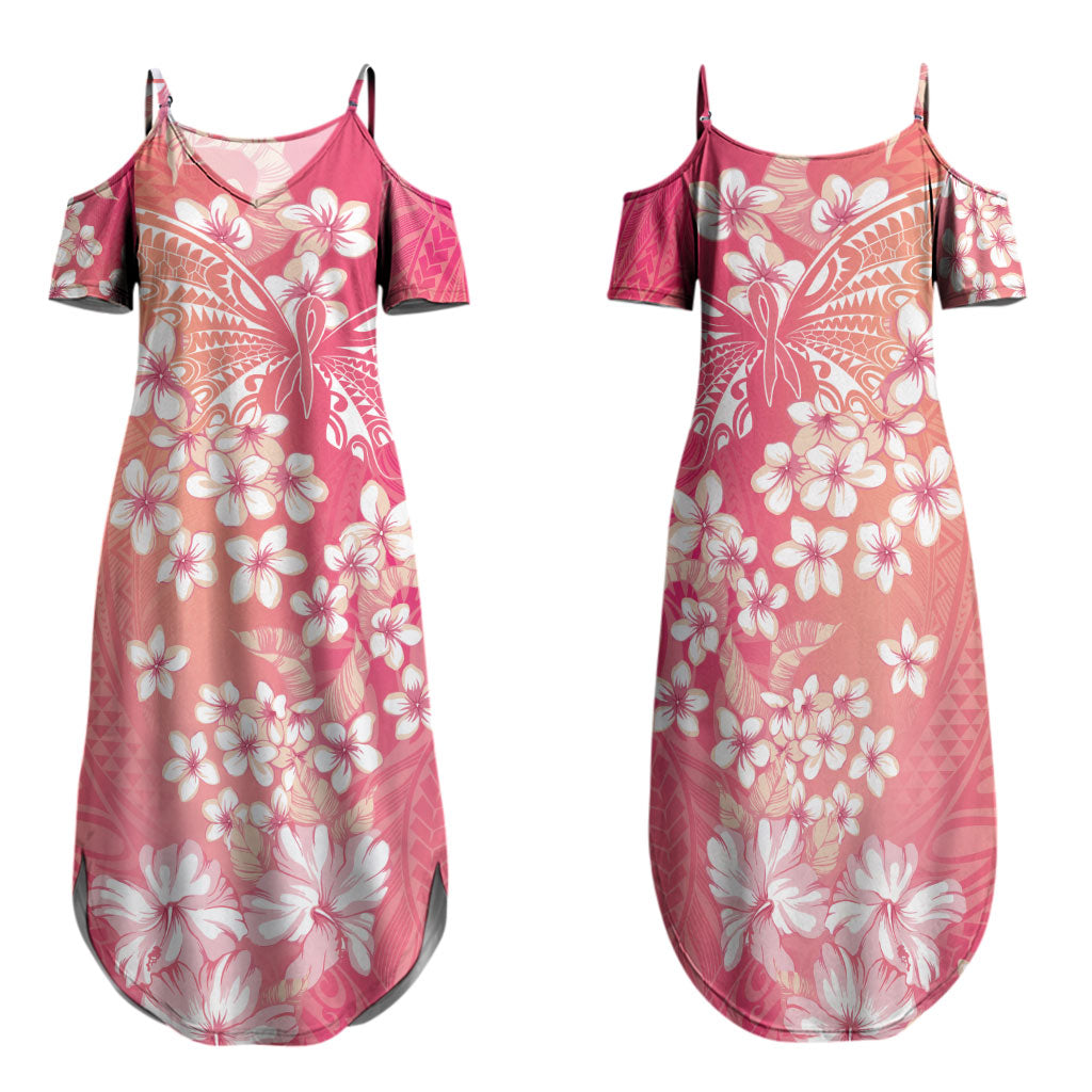 Dreamy Butterfly Polynesian - Breast Cancer Awareness Family Matching Summer Maxi Dress and Hawaiian Shirt Floral Vibes