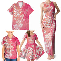 Dreamy Butterfly Polynesian - Breast Cancer Awareness Family Matching Tank Maxi Dress and Hawaiian Shirt Floral Vibes