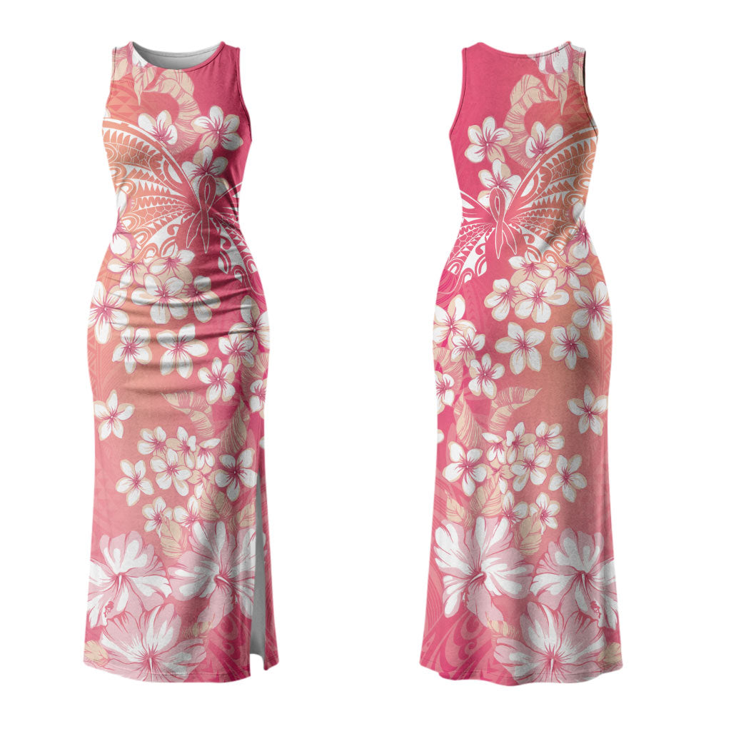 Dreamy Butterfly Polynesian - Breast Cancer Awareness Family Matching Tank Maxi Dress and Hawaiian Shirt Floral Vibes