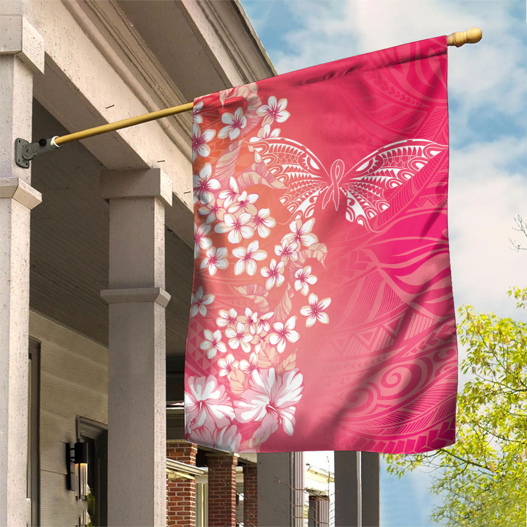 Dreamy Butterfly Polynesian - Breast Cancer Awareness Garden Flag Floral Vibes