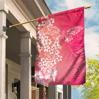 Dreamy Butterfly Polynesian - Breast Cancer Awareness Garden Flag Floral Vibes
